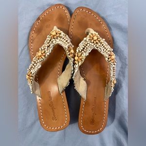 Tommy Bahama beaded Wedge Slippers